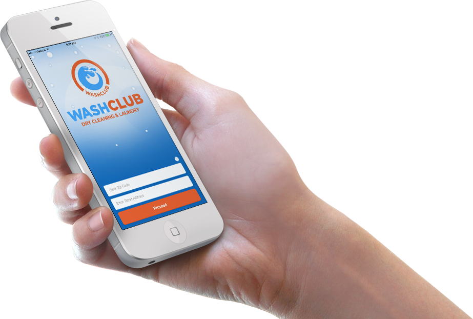 WashClubTrak app on mobile device